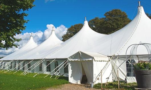 multiple porta potties for large-scale outdoor events, ensuring availability for all guests in Eagle Mountain